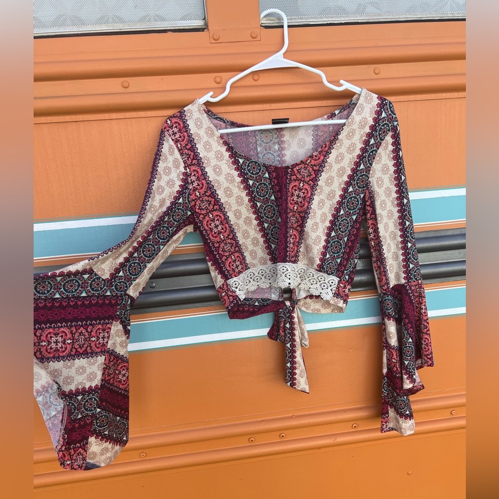 Flare Sleeve Boho Top